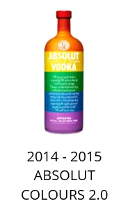 Botella Absolut de rayas de arcoíris, edición «2014-2015 Absolut Colours 2.0»