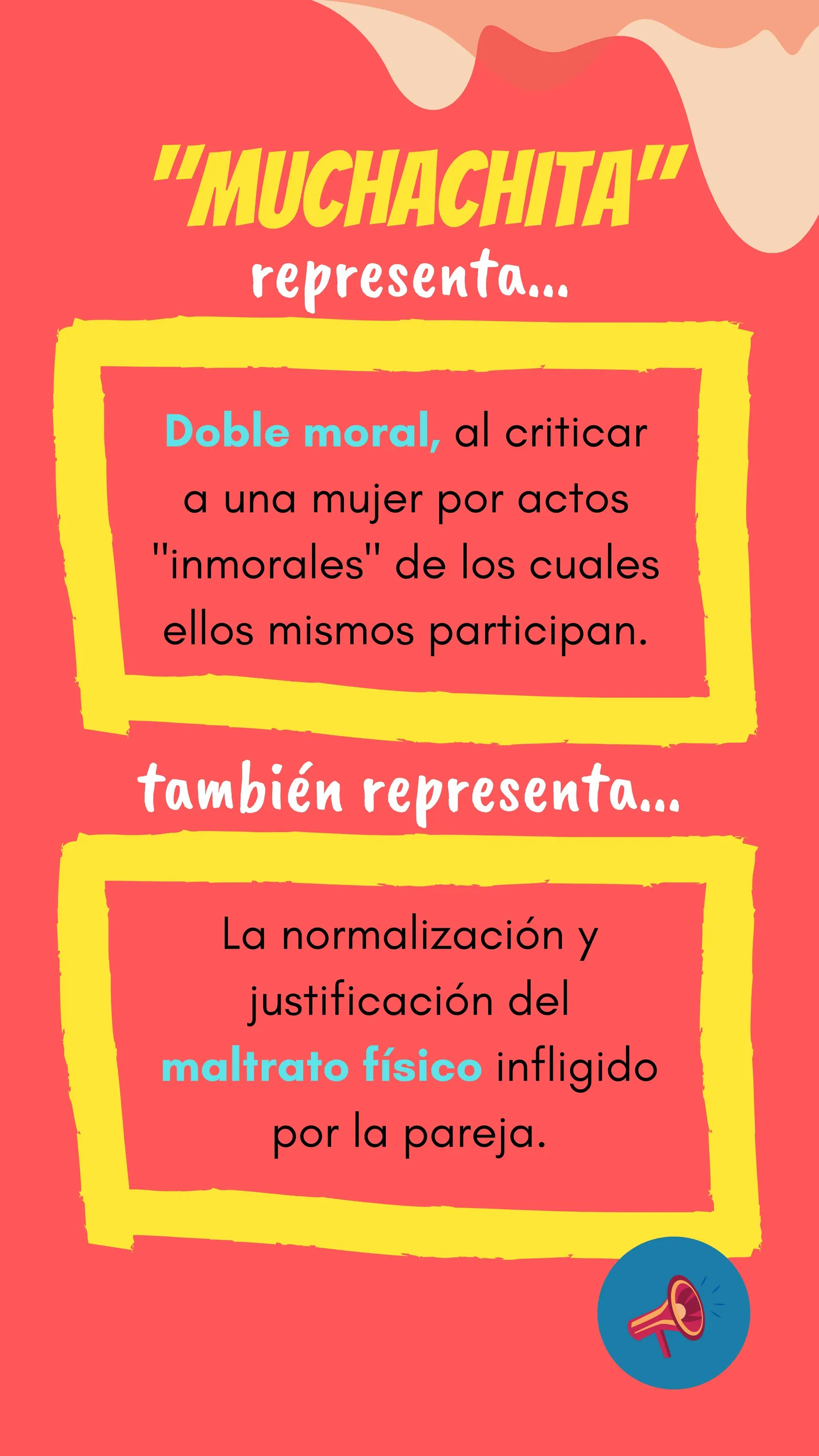 Gráfico rojo «Muchachita representa…» sobre la doble moral y la justificación del maltrato físico en la pareja