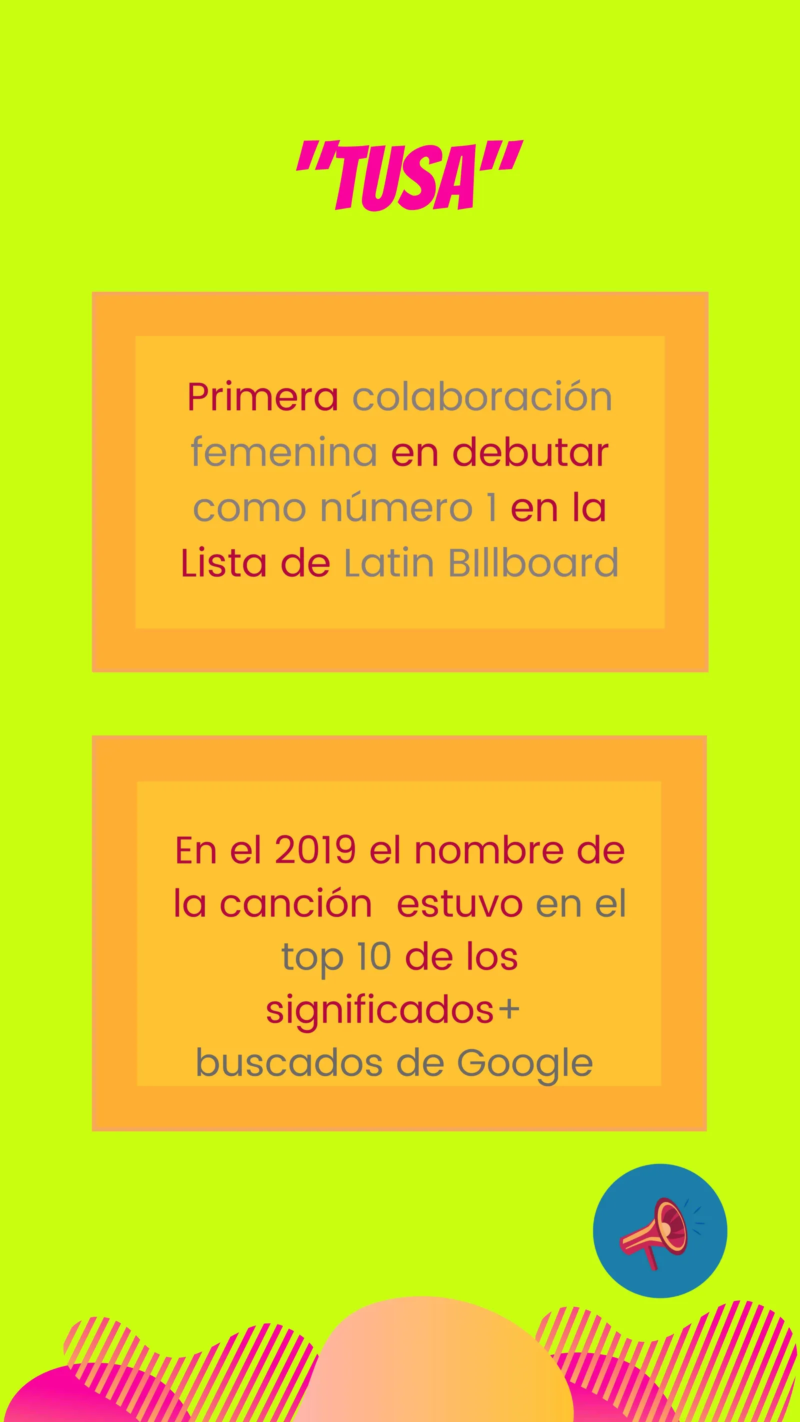 Infografía sobre «Tusa»: primera colaboración femenina en debutar como número 1 en la lista Latin Billboard