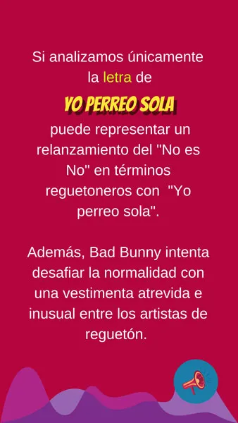 Tarjeta rosada sobre la letra de «Yo perreo sola» como relanzamiento del «No es No»